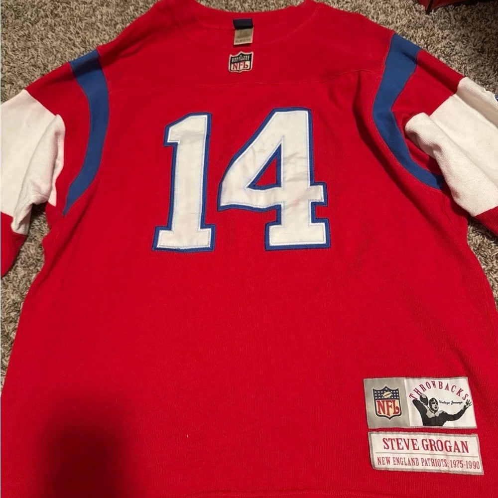 Vintage 1990, New England Patriots 15th Anniversary Steve Grogan XL Men